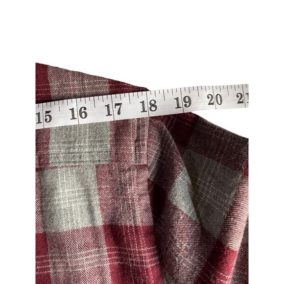 Gorpcore Zipcode Mens M Maroon/Gray Indie Casual Flannel Grunge Button Shirt NWT - Picture 5 of 10